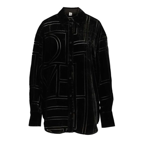 Toteme Women Black Oversized Devoré Shirt